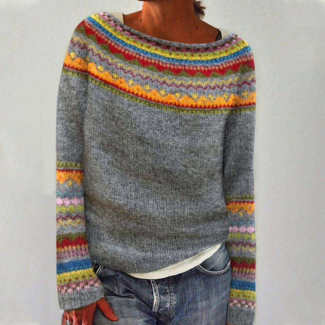 Damen Norwegerpullover mit buntem Muster