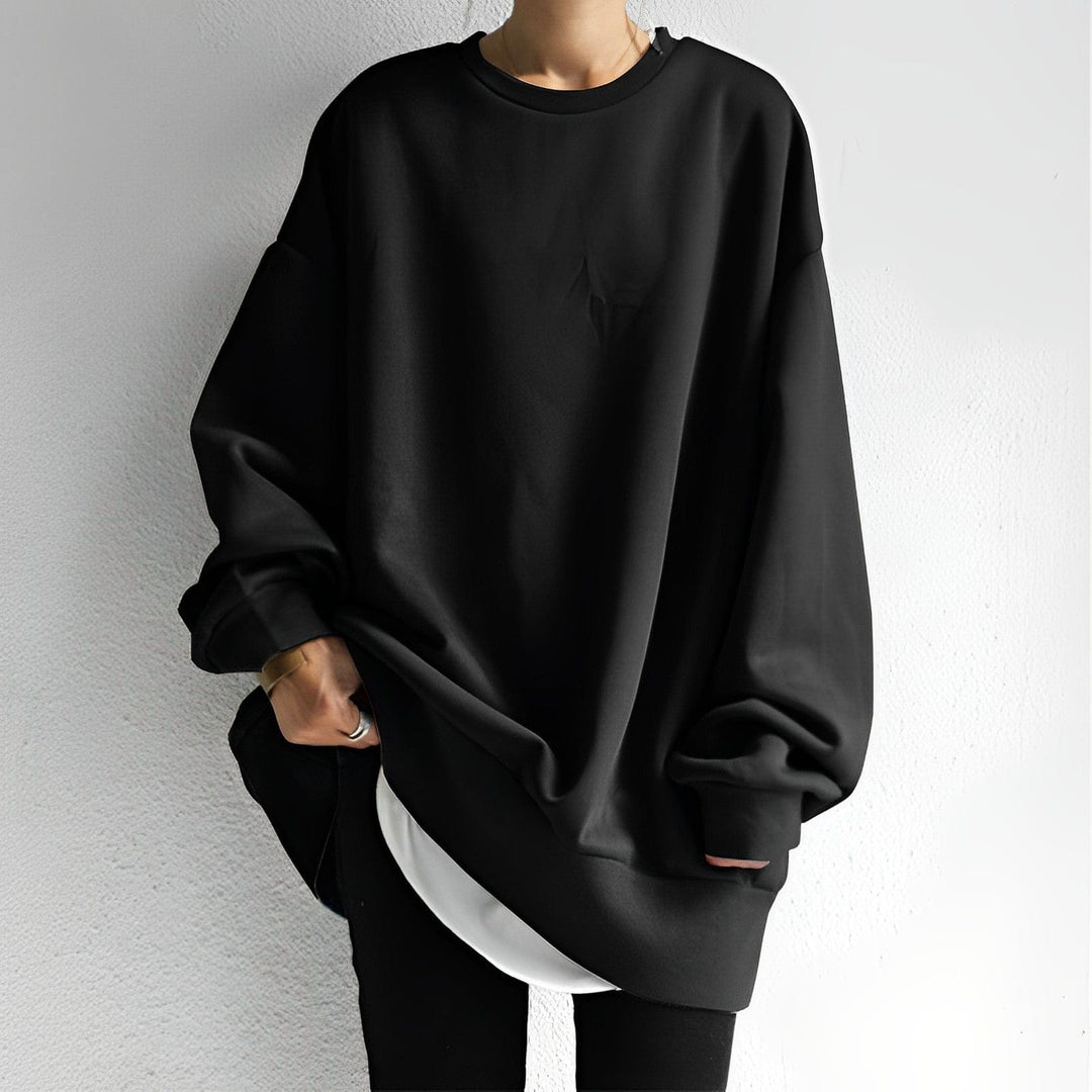 Damen Oversize Pullover mit Rundhals