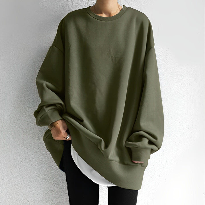 Damen Oversize Pullover mit Rundhals