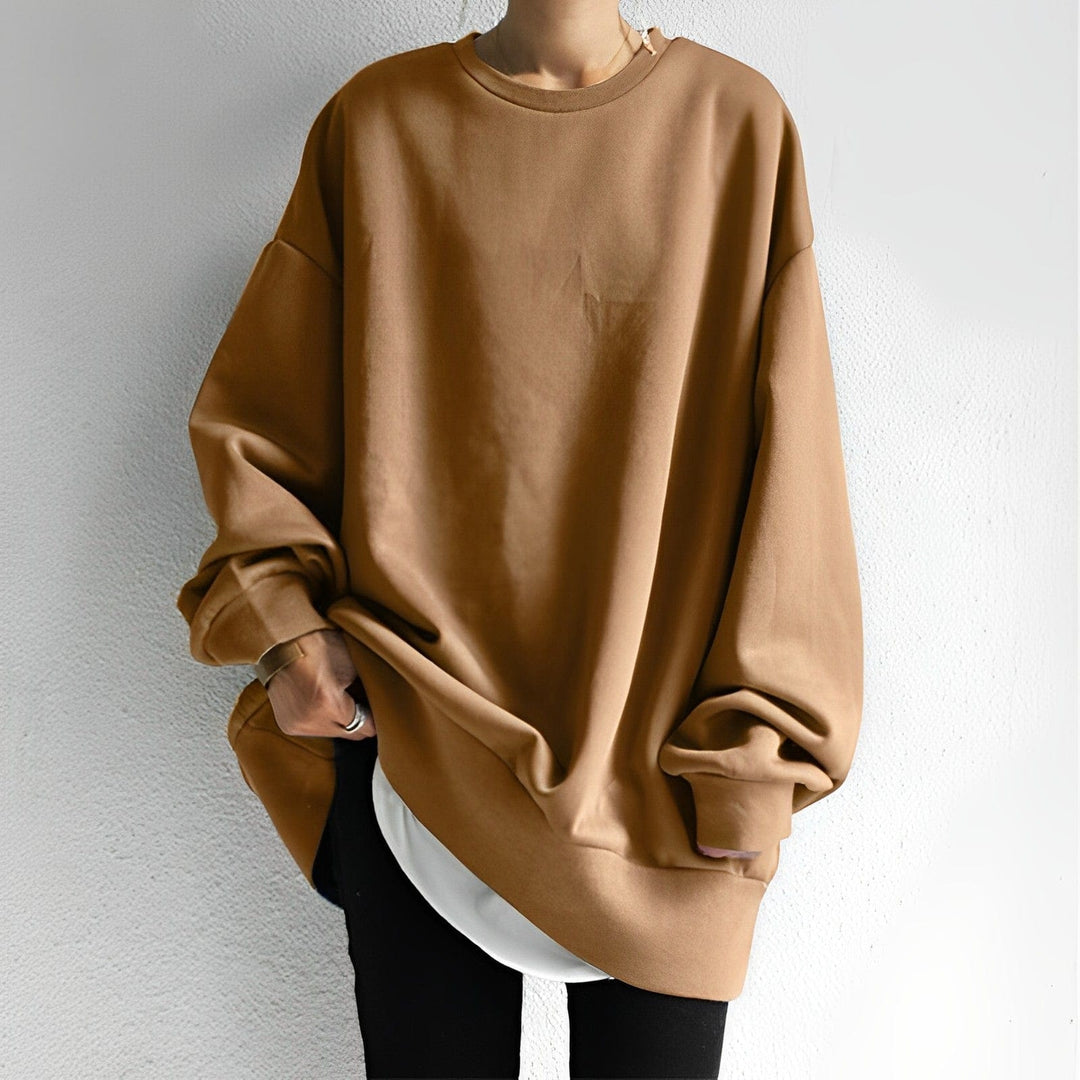 Damen Oversize Pullover mit Rundhals