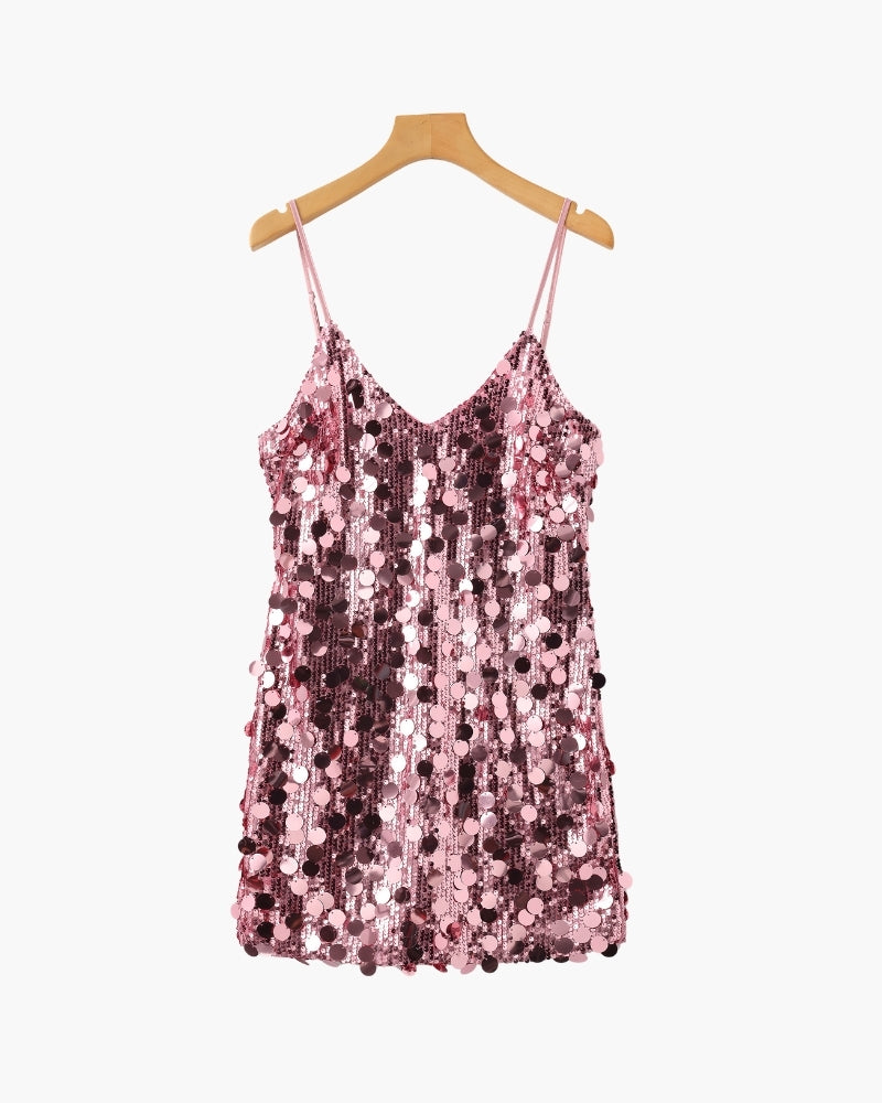 Damen Paillettenkleid in kurzer Slipform