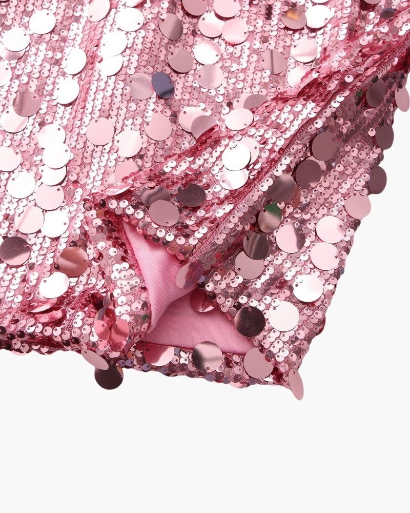 Damen Paillettenkleid in Mini-Länge mit dünnen Trägern