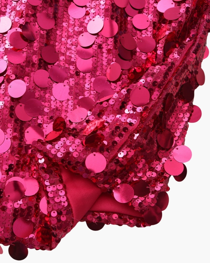 Damen Paillettenkleid mit V-Ausschnitt und Trägern