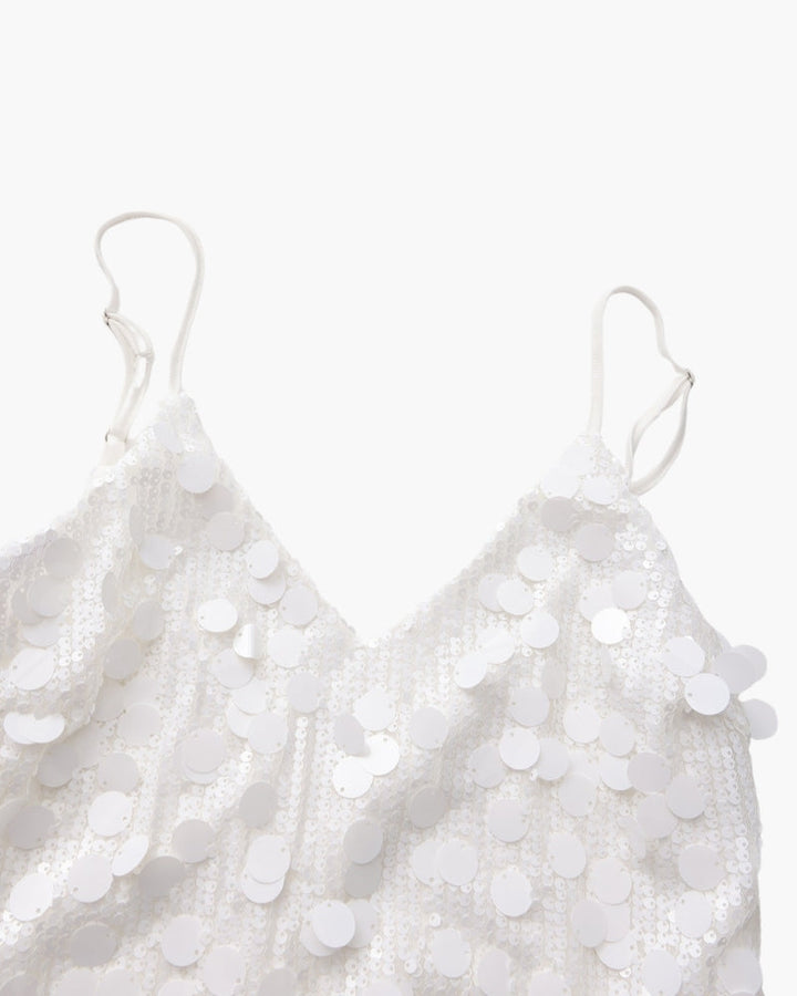 Damen Paillettenkleid mit V-Ausschnitt und Trägern