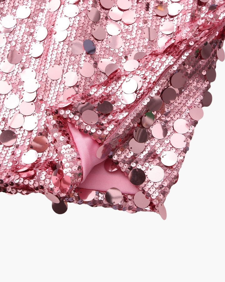 Damen Paillettenkleid mit V-Ausschnitt und Trägern