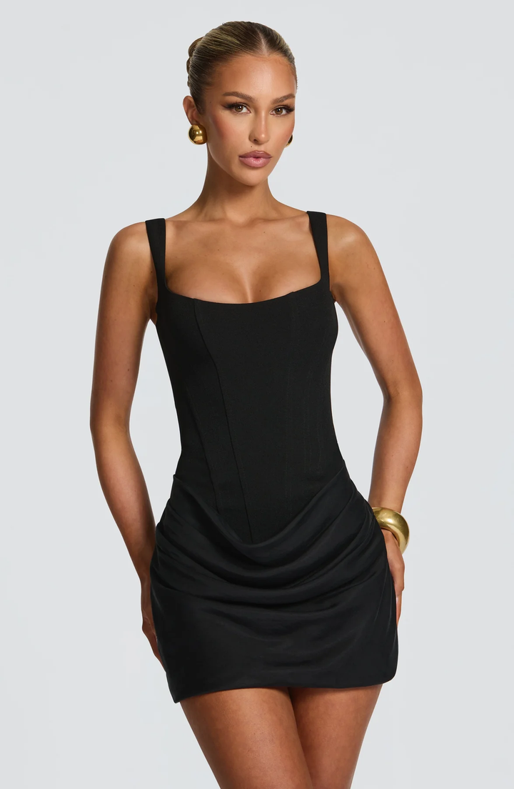 Damen Partykleid mit gerafftem Minirock