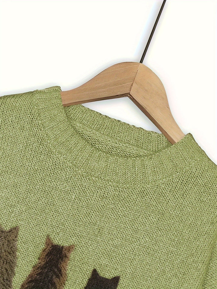 Talia | Cosy Cat-Print Jumper