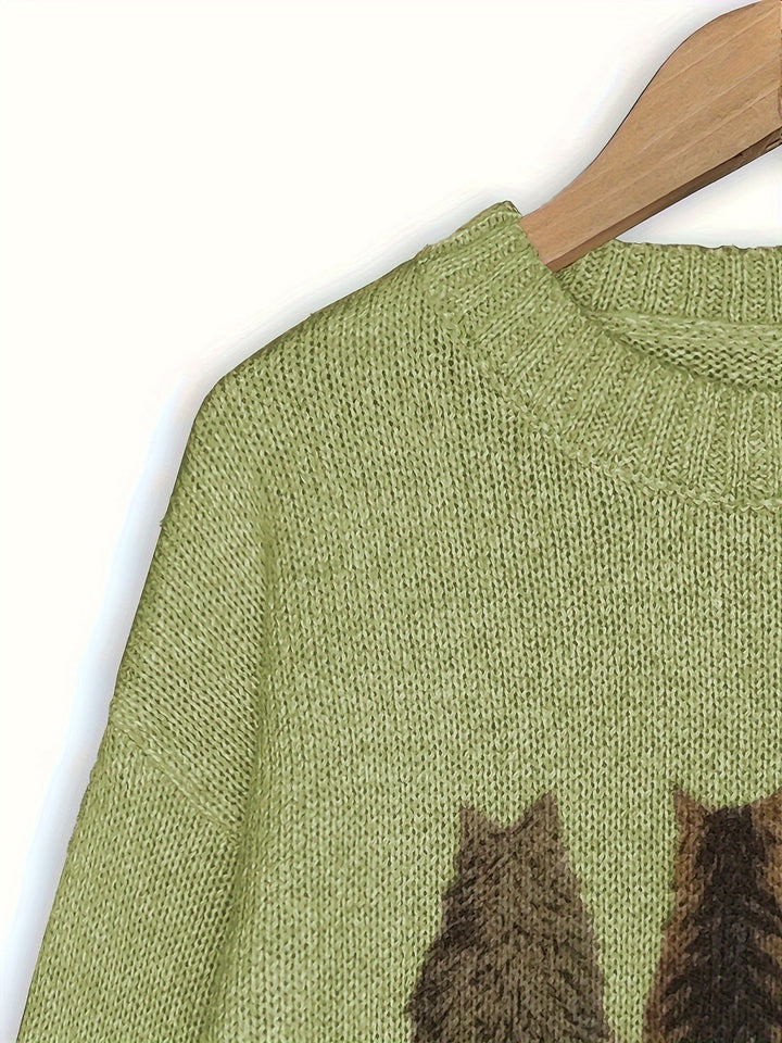Talia | Cosy Cat-Print Jumper