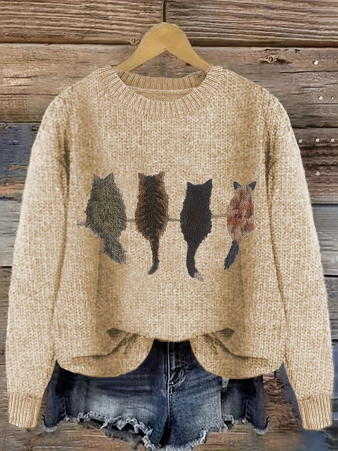 Talia | Cosy Cat-Print Jumper