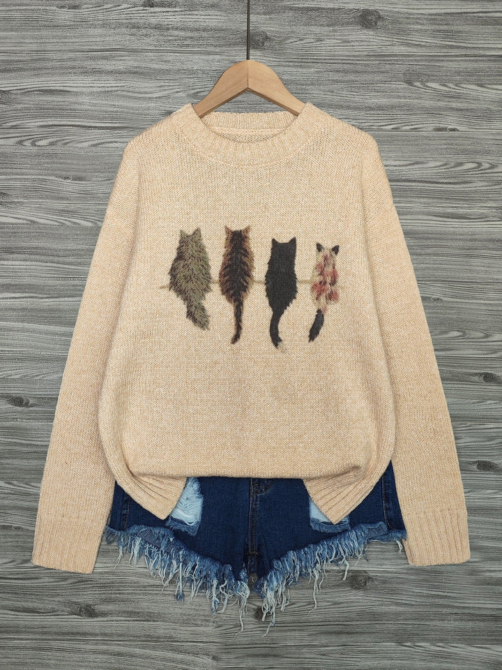 Talia | Cosy Cat-Print Jumper