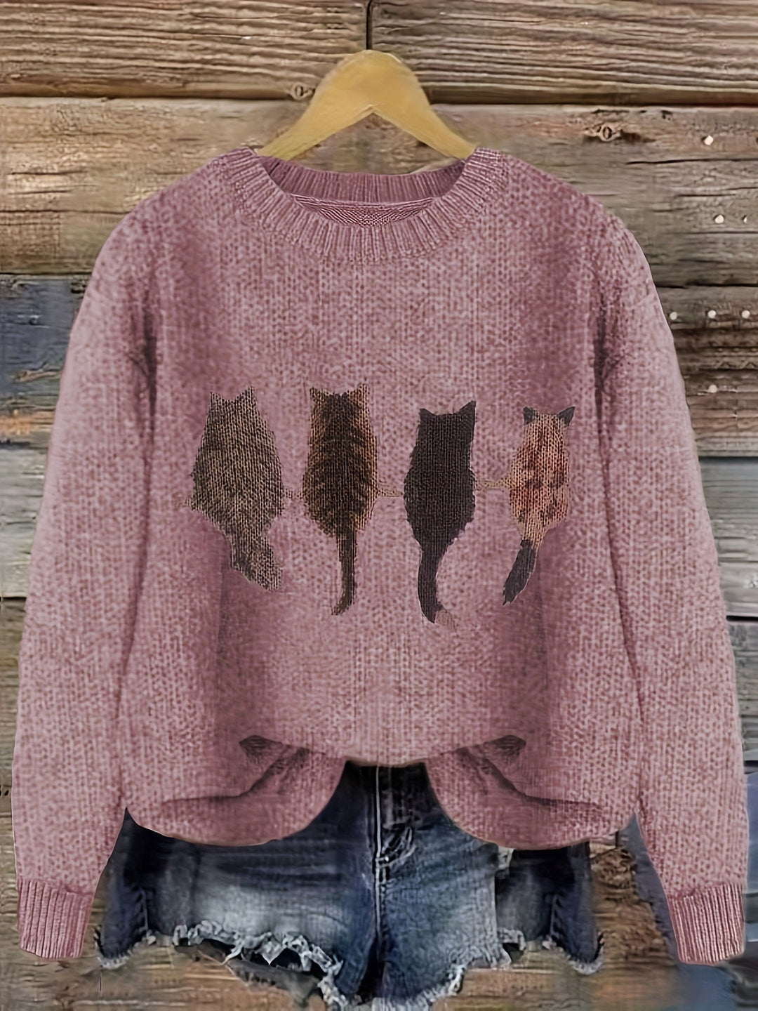 Talia | Cosy Cat-Print Jumper