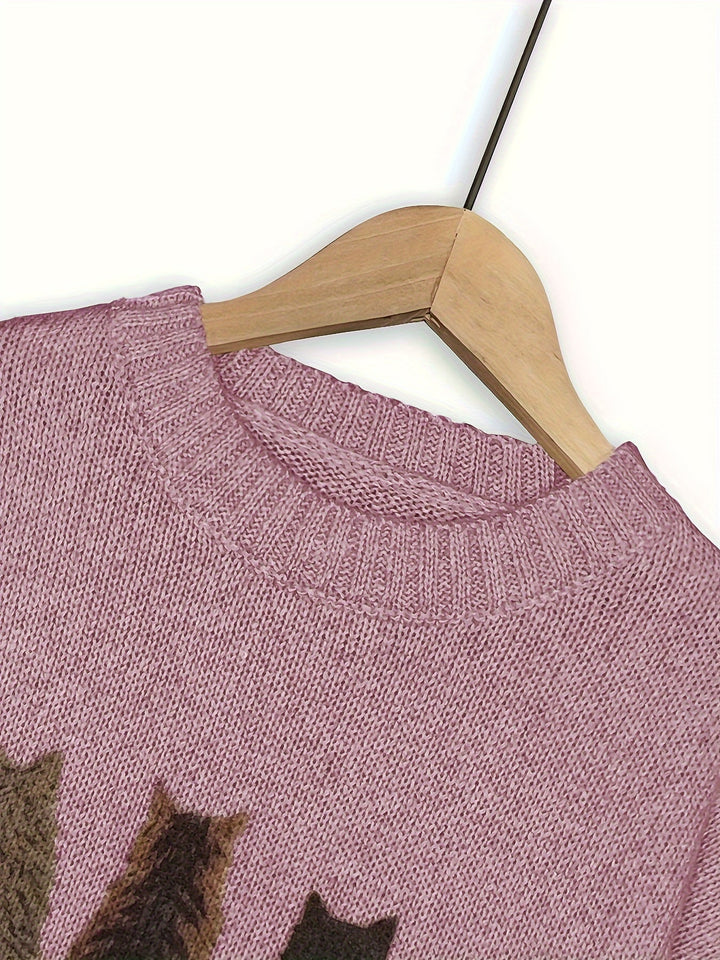 Talia | Cosy Cat-Print Jumper