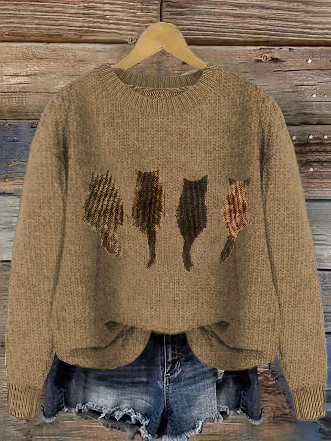 Talia | Cosy Cat-Print Jumper