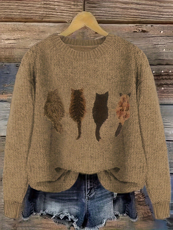Talia | Cosy Cat-Print Jumper