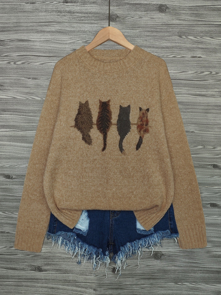 Talia | Cosy Cat-Print Jumper