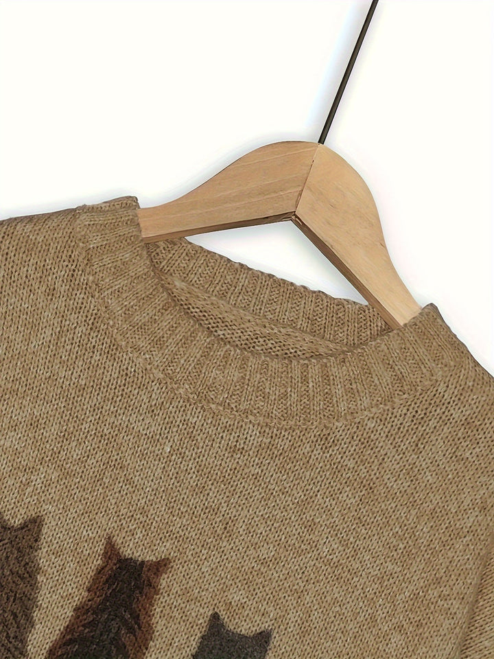 Talia | Cosy Cat-Print Jumper