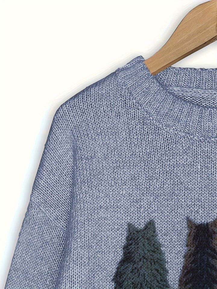 Talia | Cosy Cat-Print Jumper