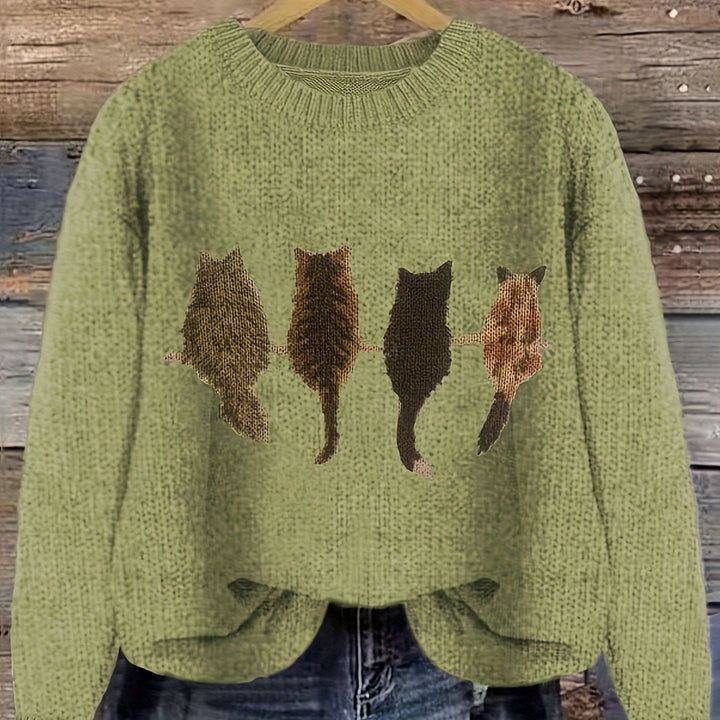Talia | Cosy Cat-Print Jumper