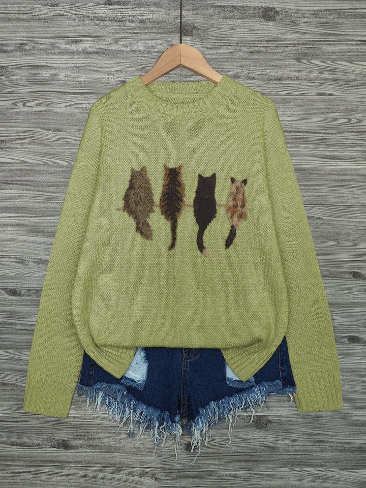 Talia | Cosy Cat-Print Jumper