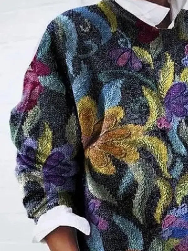 Damen Pullover mit Blumen- und Tiermustern
