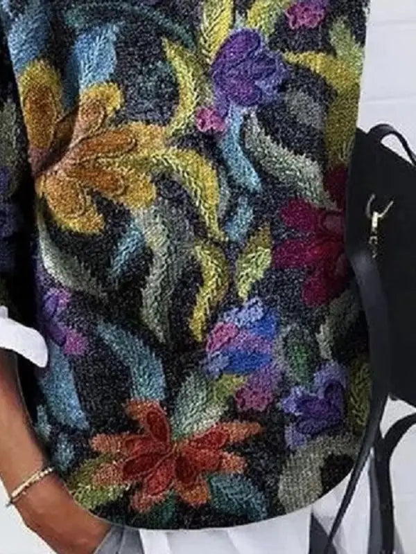 Damen Pullover mit Blumen- und Tiermustern