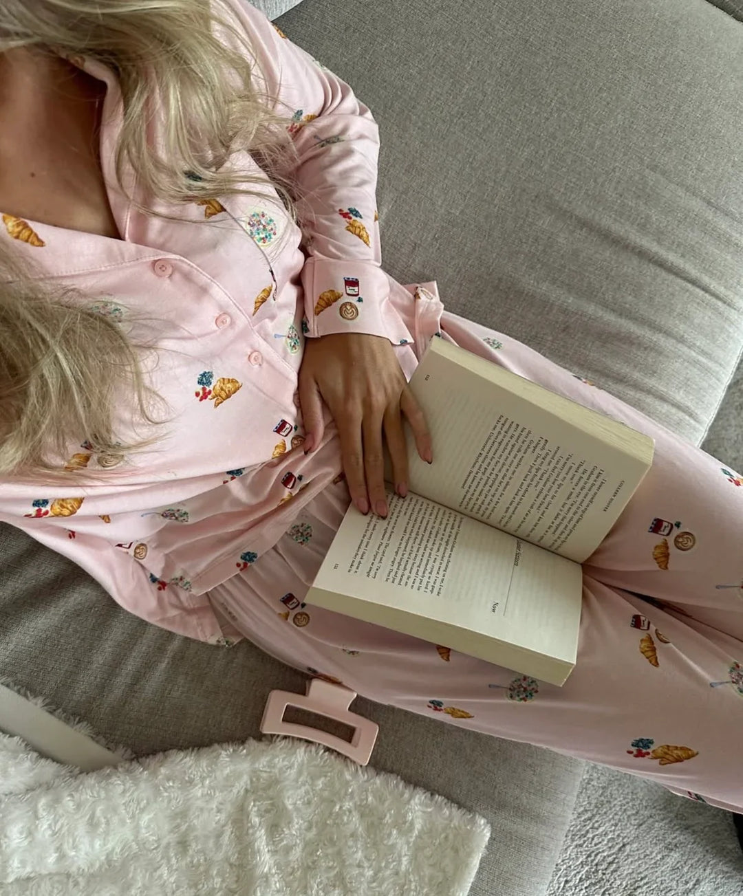 Damen Pyjama mit verspieltem Frühstücksmuster