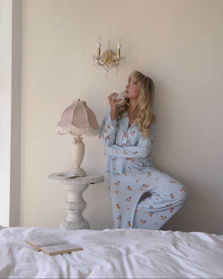 Damen Pyjama mit verspieltem Frühstücksmuster