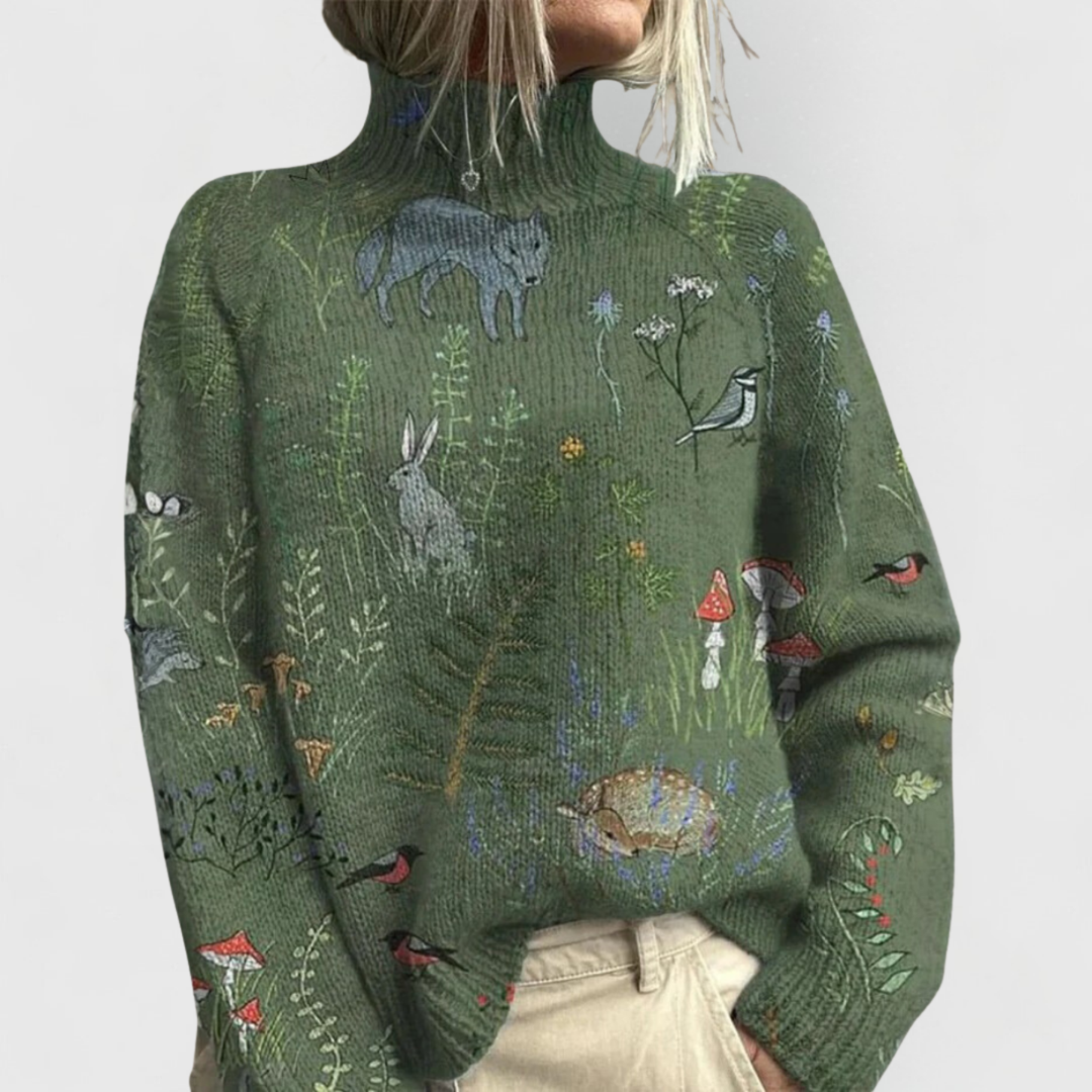 Damen Rollkragenpullover mit Rollkragen für den Alltag - Grün