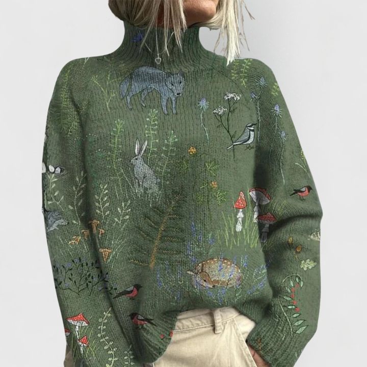 Damen Rollkragenpullover mit Rollkragen für den Alltag - Grün