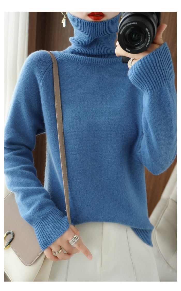 Damen Rollkragenpullover mit Seitenschlitz