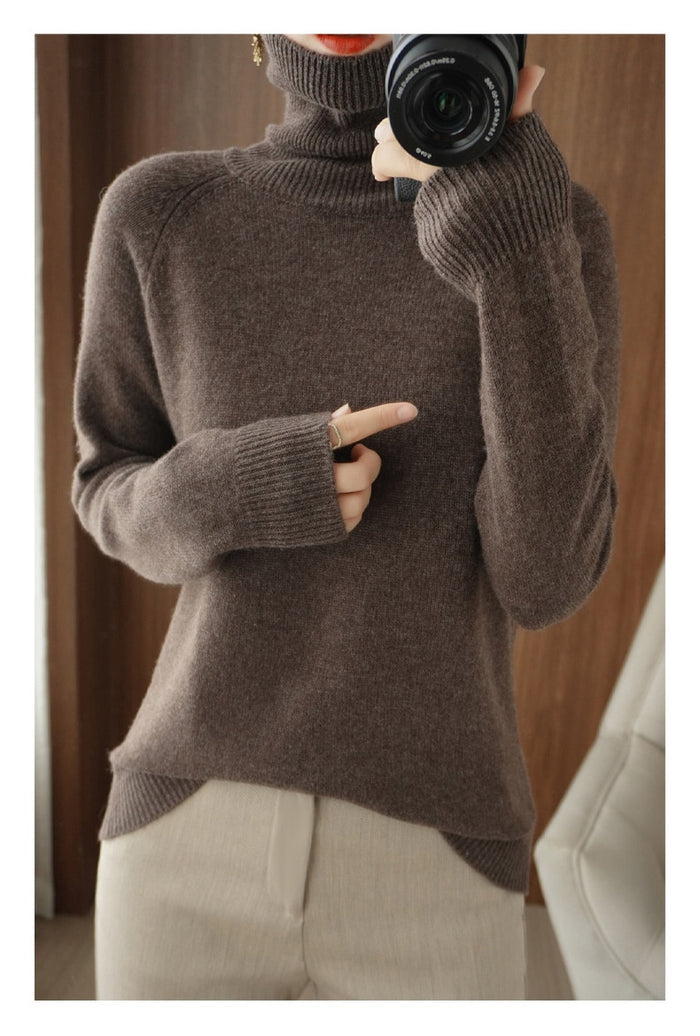Damen Rollkragenpullover mit Seitenschlitz