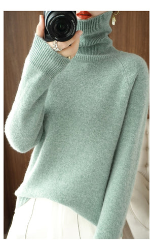 Damen Rollkragenpullover mit Seitenschlitz