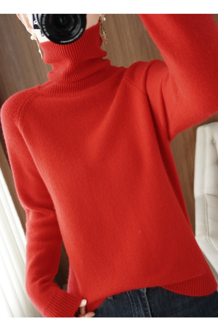Damen Rollkragenpullover mit Seitenschlitz