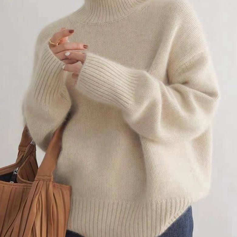 Damen Rollkragenpullover mit weitem Schnitt