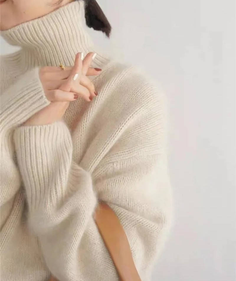 Damen Rollkragenpullover mit weitem Schnitt