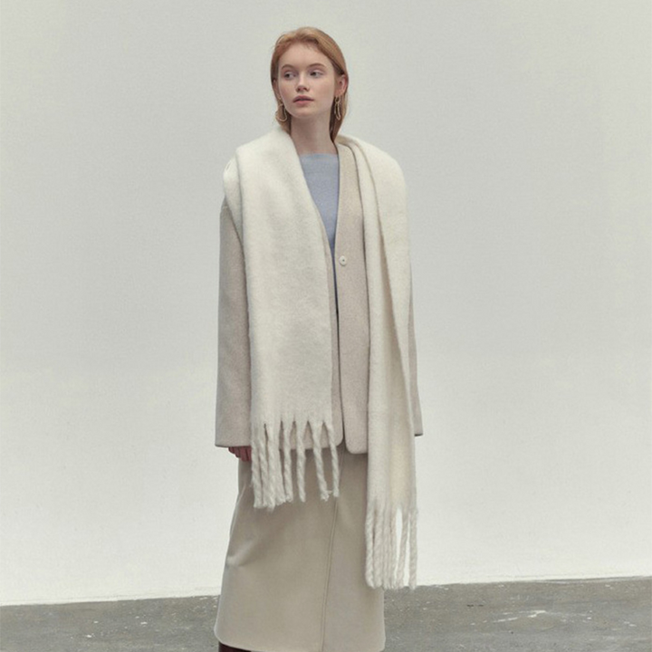 Damen Schal mit daisy für Alltag und Freizeit - Grau