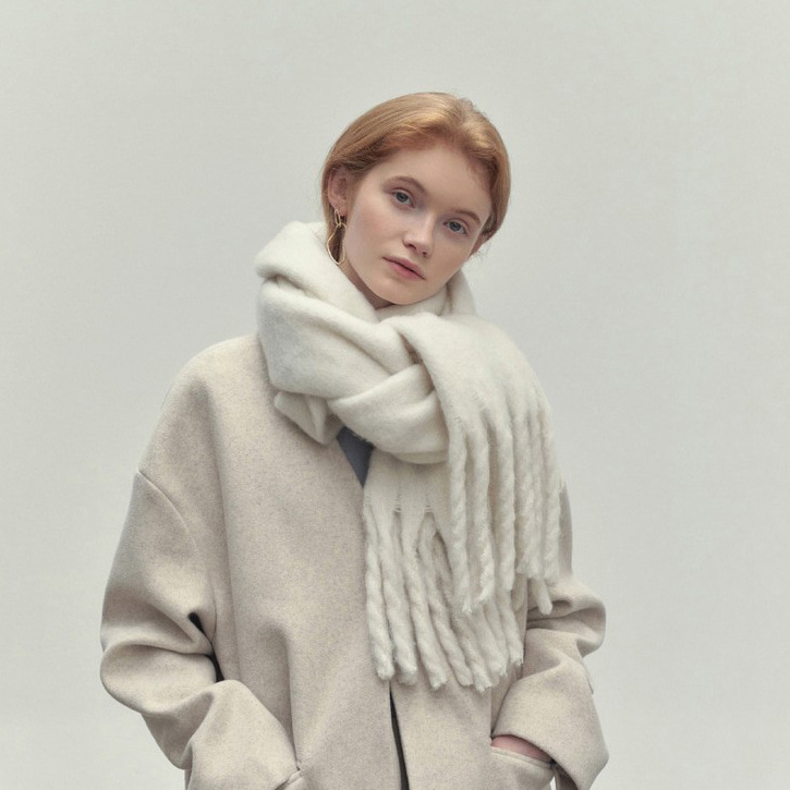 Damen Schal mit daisy für Alltag und Freizeit - Weiss