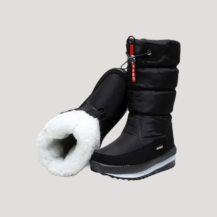 Damen Schneestiefel mit Steppschaft und seitlichem Reissverschluss