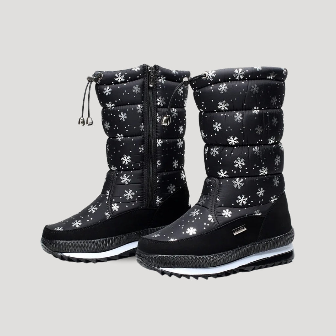 Damen Schneestiefel mit Steppschaft und seitlichem Reissverschluss