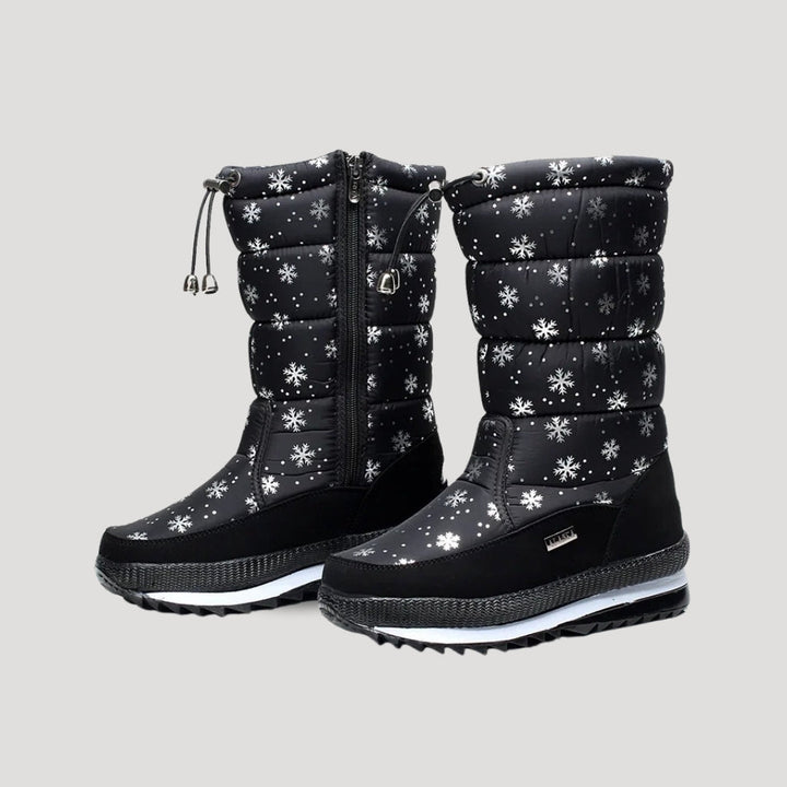 Damen Schneestiefel mit Steppschaft und seitlichem Reissverschluss