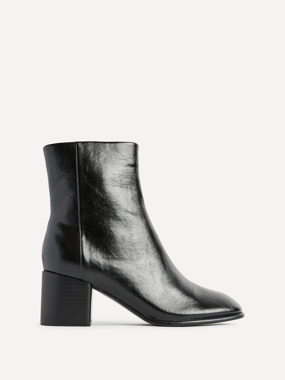 Damen schwarze Stiefeletten mit 6 cm Blockabsatz