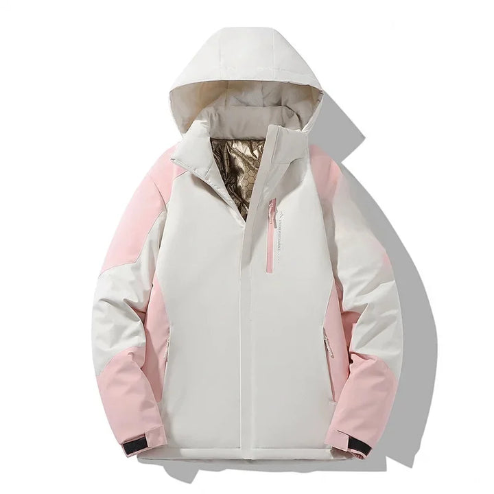 Damen Skijacke mit langen Ärmeln und Colorblock - Lila