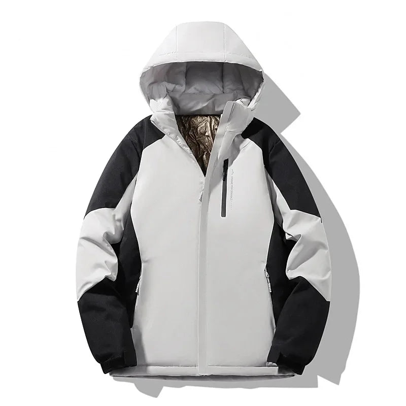 Damen Skijacke mit langen Ärmeln und Colorblock - Lila