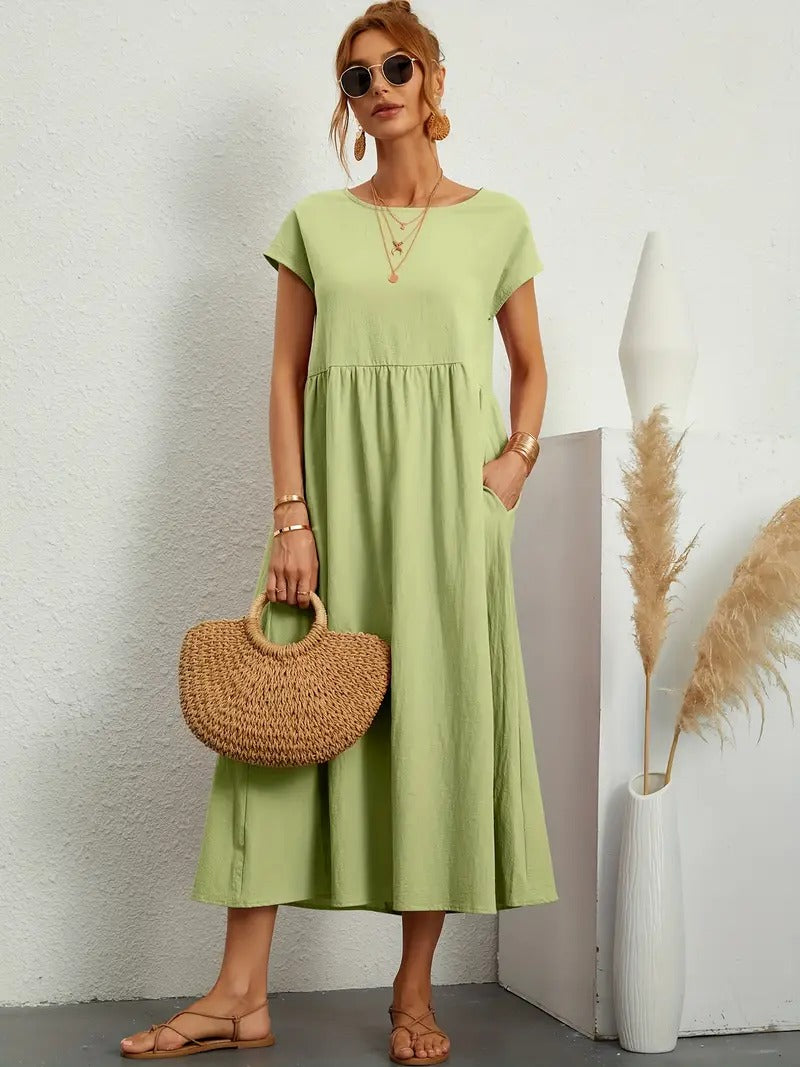 Cléophée - Robe Élégante Avec Poches Pratiques Et Coupe Fluide