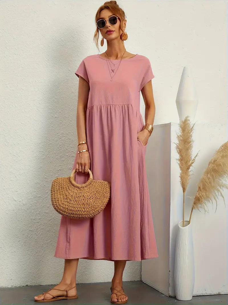 Cléophée - Robe Élégante Avec Poches Pratiques Et Coupe Fluide