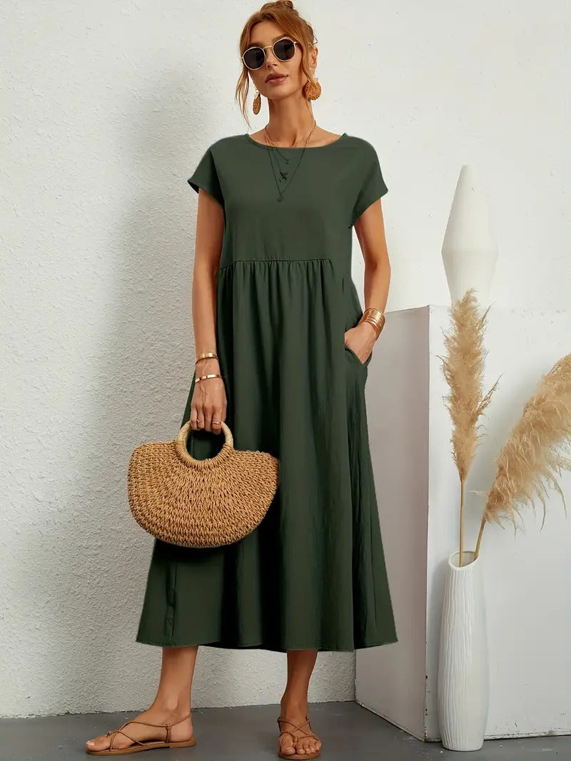 Cléophée - Robe Élégante Avec Poches Pratiques Et Coupe Fluide