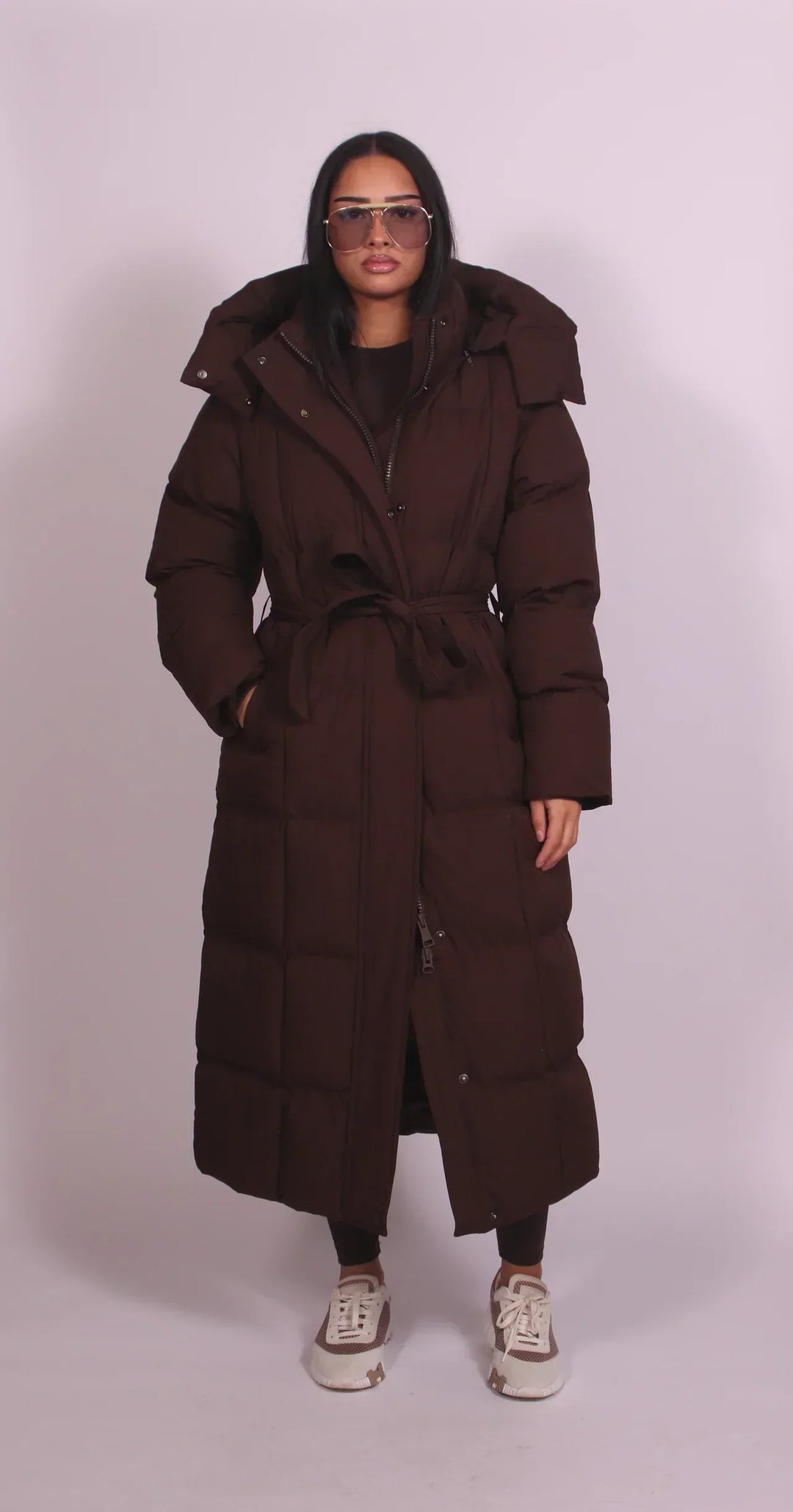 Kelly – Long Belted Puffer Coat