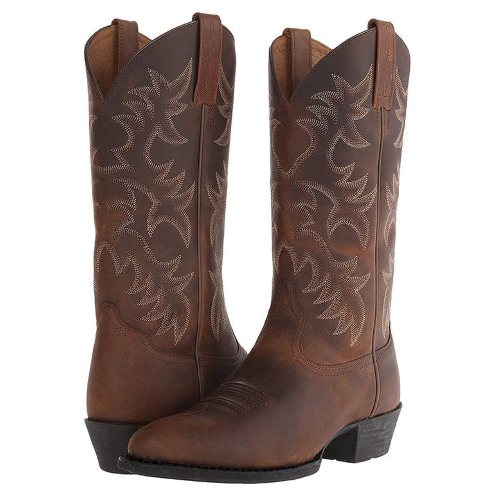 Damen Stiefel mit Westernstickerei und Blockabsatz