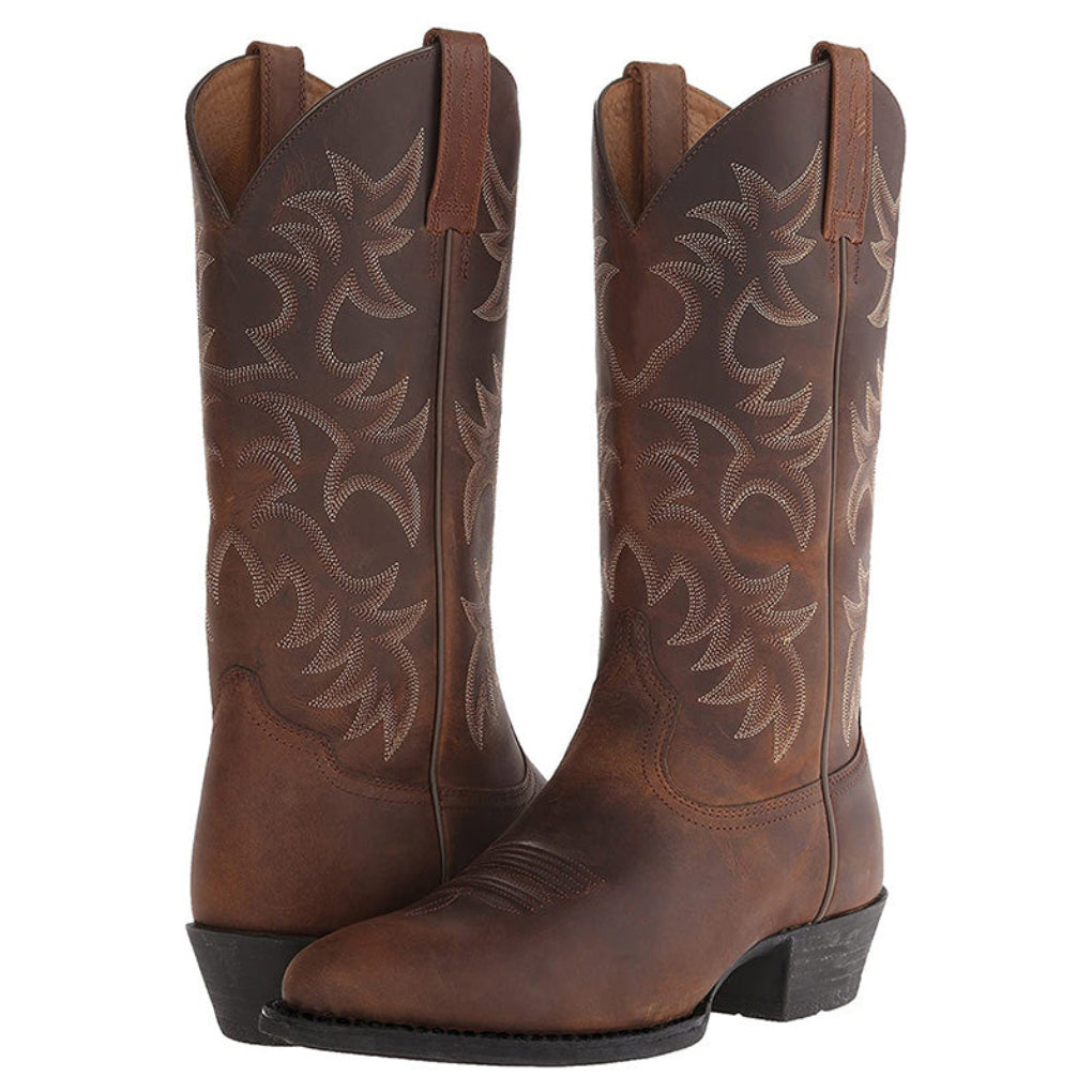 Damen Stiefel mit Westernstickerei und Blockabsatz