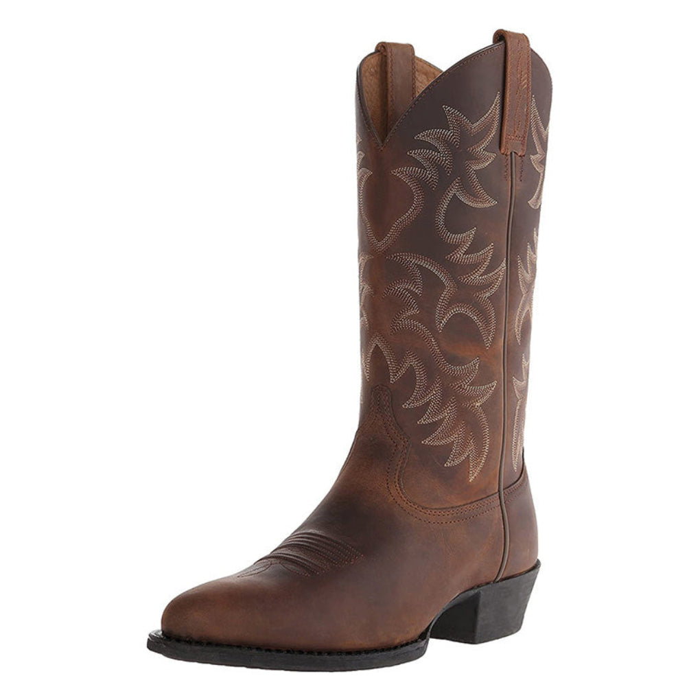 Damen Stiefel mit Westernstickerei und Blockabsatz
